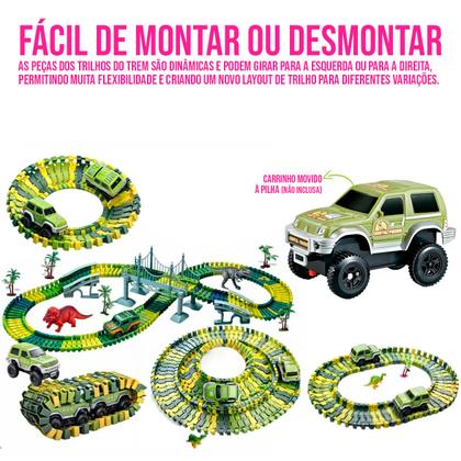 Imagem de Pista de Carrinhos de Dinossauros Corrida Racer Ramp Carro Brinquedo Circuito Turbo Radical Run - Dony Toys