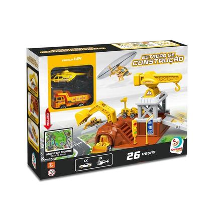 Imagem de Pista De Carrinhos Estação De Construção Infantil 26 Peças