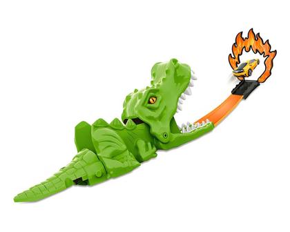 Imagem de Pista de Corrida Lançadora de Brinquedo Com Carrinho em Miniatura de Metal Dinossauro e Tubarão