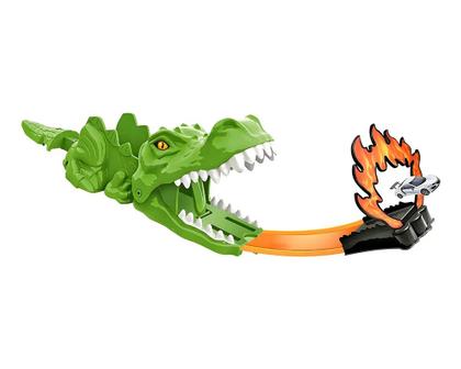 Imagem de Pista de Corrida Lançadora de Brinquedo Com Carrinho em Miniatura de Metal Dinossauro e Tubarão