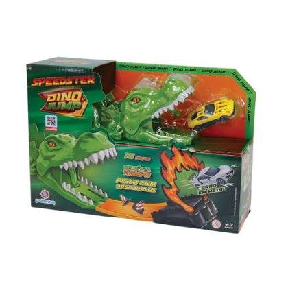 Imagem de Pista de Corrida Lançadora de Brinquedo Com Carrinho em Miniatura de Metal Dinossauro e Tubarão