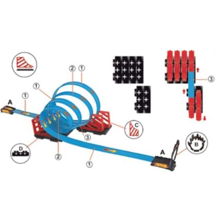 Imagem de Pista de Corrida Multikids Br1019 Extreme Action Track Set 360 24 Peças