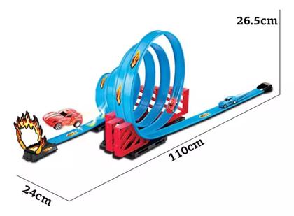 Imagem de Pista De Corrida Super Loops 360 com Carrinho Fricção Fire Track 24 Pcs