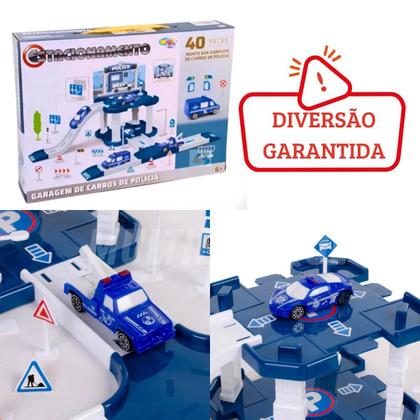Imagem de Pista De Estacionamento Policial Com 40 Peças - Brinquedo