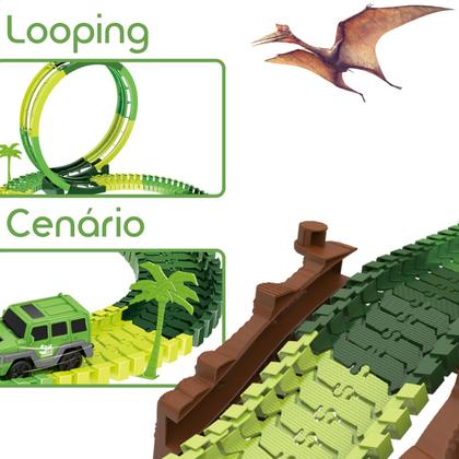 Imagem de Pista Dinossauro Looping Carrinhos Circuito com Looping 92 Peças