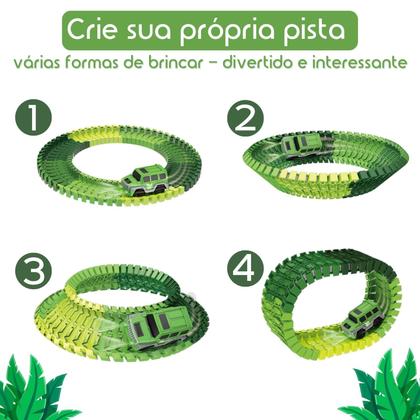 Imagem de Pista Dinossauro Looping Carrinhos Circuito com Looping 92 Peças