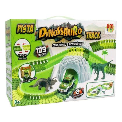 Imagem de Pista Dinossauro Track Com Túnel 109 Peças - Dm Toys