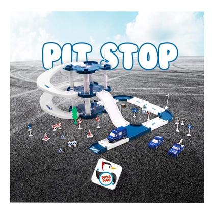 Imagem de Pista Garagem Policia 3 Andares e estacionamento de Carrinhos, Vem com 3 Carrinhos - Brinquedo Infantil