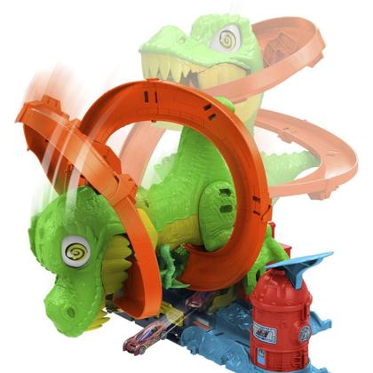 Imagem de Pista Hot Wheels City Nêmesis T-Rex e Quartel de Bombeiros