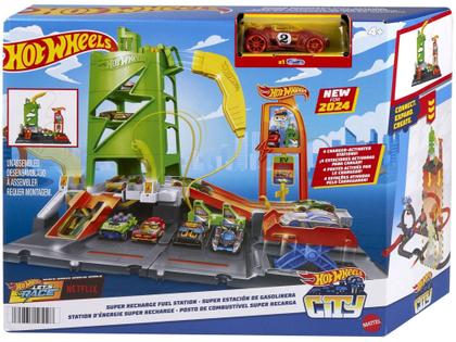 Imagem de Pista Hot Wheels City Super Posto de Gasolina com - Carregadores para Veículos Elétricos Mattel