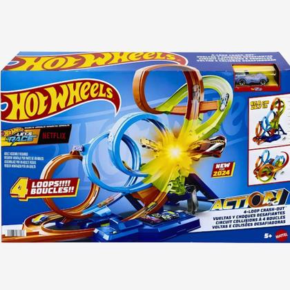 Pista Hot Wheels Voltas E Colisões Looping - Mattel HXR70 - Pistas