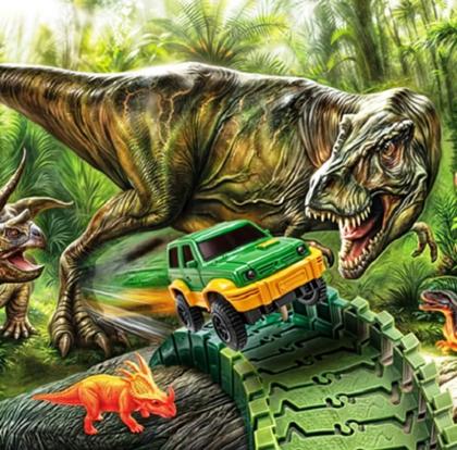 Imagem de Pista Jurássica - Inclui carrinho e dinossauros - diversão garantida