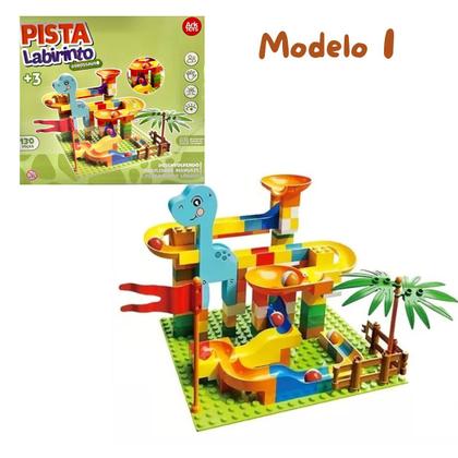 Imagem de Pista Labirinto Dinossauro, 130 Peças Coloridas