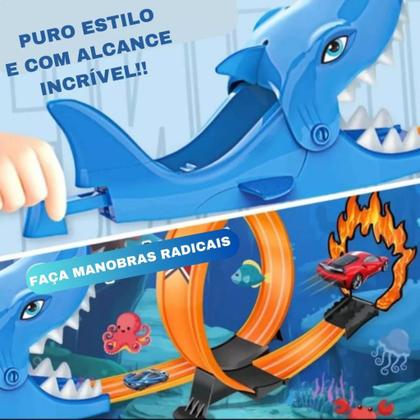 Imagem de Pista Para Carrinhos Hot Wheels Tubarão mais Carrinho