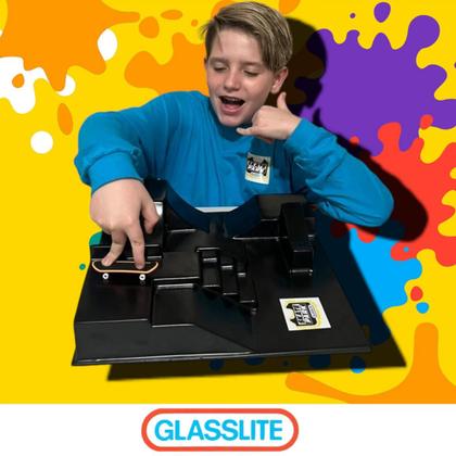 Imagem de Pista skate dedo gigante half rampa escadas fingerboard glasslite preta