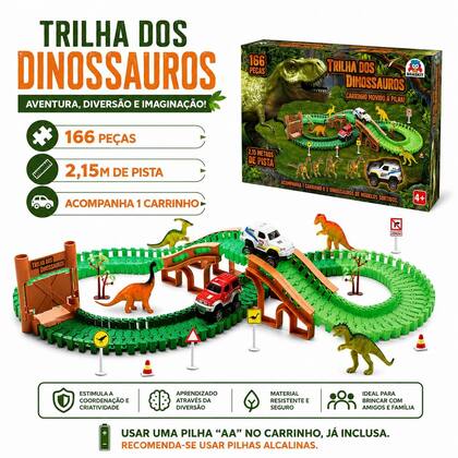 Imagem de Pista Trilha Dos Dinossauros Com Carrinho Braskit 7400