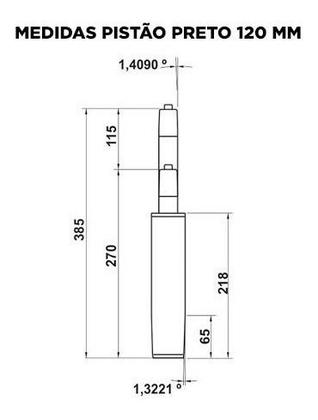 Imagem de Pistao a gas Cromado 120 mm Reforçado