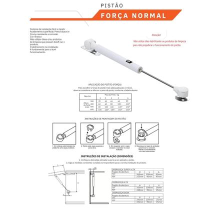 Imagem de Pistão Amortecedor A Gás P/ Móveis Armários 60 À 100n Normal