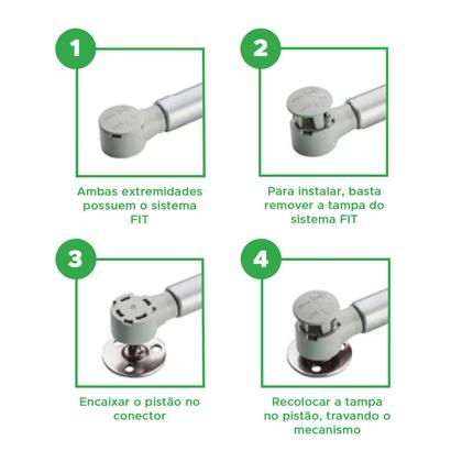 Imagem de Pistão Amortecedor A Gás Para Móveis Armários 120n - Prata