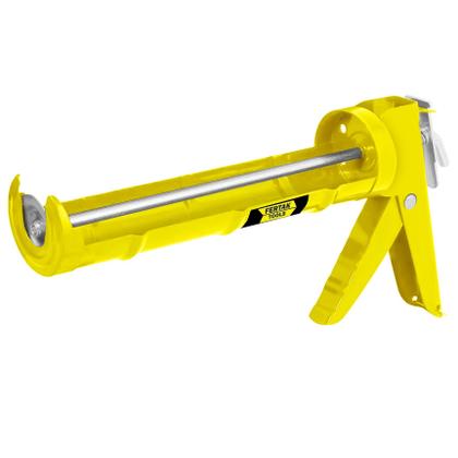 Imagem de Pistola Aplicadora de Silicone Massa Reforçada Veda Trincas Vedas Calhas e PU Poliuretano 9 Pol