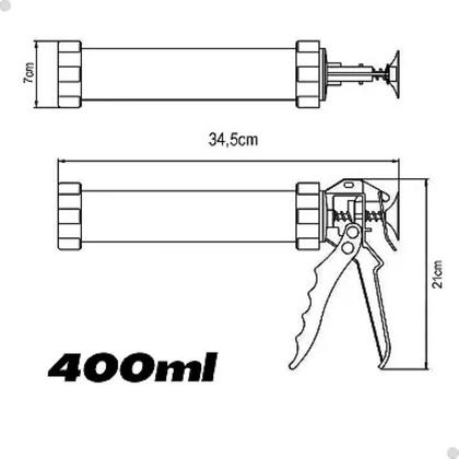 Imagem de Pistola Aplicadora Silicone Selante 400ml Profissional