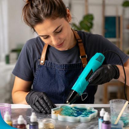 Imagem de Pistola De Calor 110V Compacta Para Artesanato EVA Resina E Envelopamento Pronta Entrega Presente Ideal