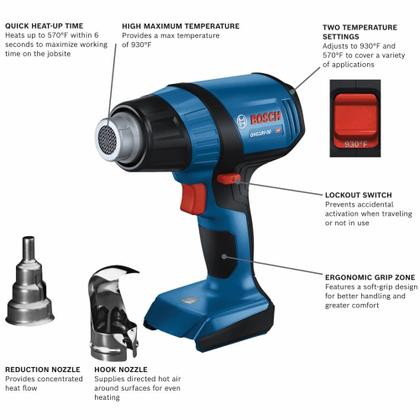 Imagem de Pistola de calor BOSCH GHG18V-50N 18V sem fio com 2 temperaturas