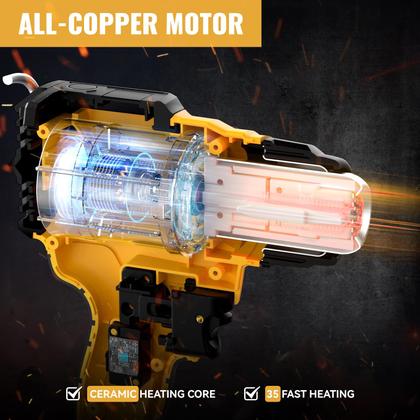 Imagem de Pistola de Calor Sem Fio Synxiter para Bateria Dewalt 20V - 350W - 300-550°C