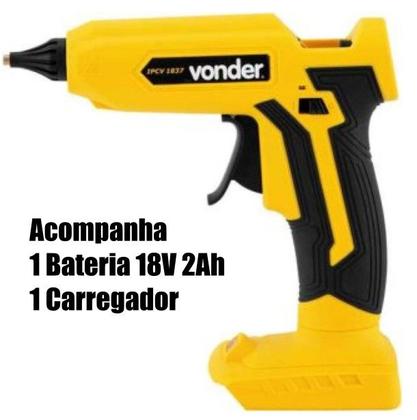 Imagem de Pistola de cola quente IPCV 1837 VONDER com 1 bateria 2,0 Ah