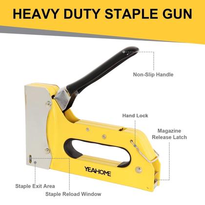 Imagem de Pistola de grampos YEAHOME T50 Heavy Duty com 6000 grampos de 1/4-1/2 polegada