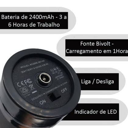 Imagem de Pistola de Massagem Profissional Elétrica para Liberação Miofascial Semelhante Phoenix 30 Velocidades e 6 Ponteiras de Massagem
