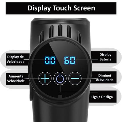 Imagem de Pistola de Massagem Profissional Elétrica para Liberação Miofascial Semelhante Phoenix 30 Velocidades e 6 Ponteiras de Massagem