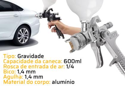 Imagem de Pistola De Pintura 1.4mm Gravidade Profissional Pro Gorillaz