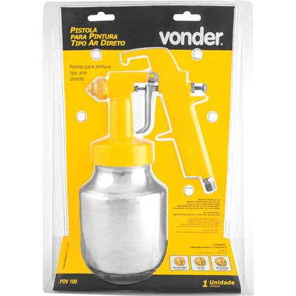 Imagem de Pistola De Pintura C/ Caneca Aluminio Ar Direto PDV100 Vonder