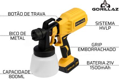 Imagem de Pistola De Pintura E Pulverizador Elétrica 21v 800ml