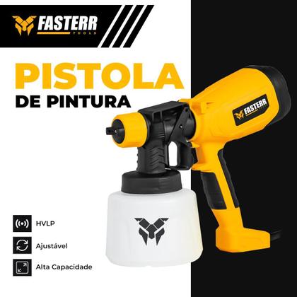 Imagem de Pistola de Pintura Pulverizadora HVLP Elétrica 550W 1400ml 3 Bicos e Acessórios FST054B
