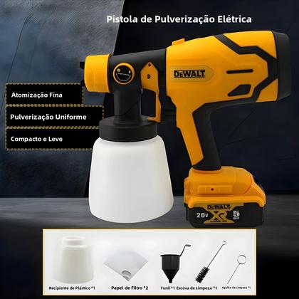Imagem de Pistola De Pulverização Elétrica Sem Escovas Dewalt 800ml, Aplicação Uniforme De Tinta, Bateria De