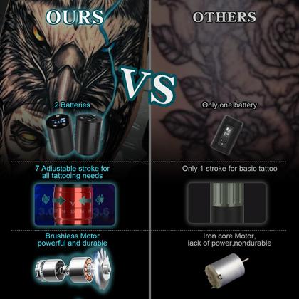 Imagem de Pistola de Tatuagem Sem Fio Solong E75 - com 2 Baterias e 40 Agulhas