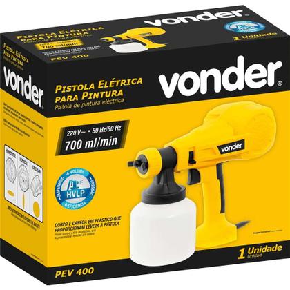 Imagem de Pistola Elétrica Para Pintura Pev400 Hvlp 800ml Vonder 220v