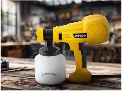 Imagem de Pistola Elétrica Para Pintura Pev400 Hvlp 800ml Vonder Amarelo/preto