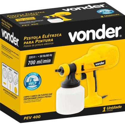 Imagem de Pistola Elétrica Para Pintura Vonder Pev 400 220 V~ - Jato Ajustável Hvlp, Leve, Com Caneca
