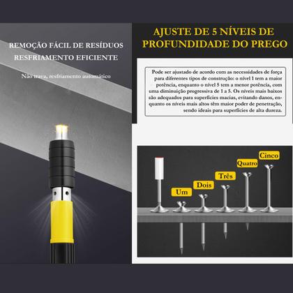 Imagem de Pistola Finca Pino Ferramenta Fixação Rebite Multifuncional