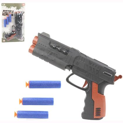 Imagem de Pistola Lança Dardos Brinquedo Infantil Arminha Militar