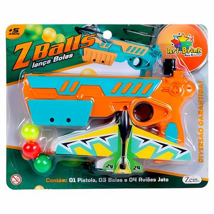Imagem de Pistola Lançadora De Aviões Infantil Com Bolinhas Coloridas Brinquedo Interativo Educativo