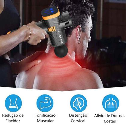 Imagem de Pistola Massageadora Phoenix A2 Profissional 20 Velocidades 6 Ponteiras