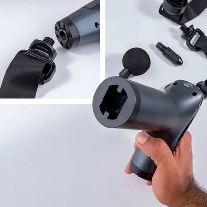 Imagem de Pistola Massageadora Profissional Com Controle Digital 3 em 1 Alívio Profundo Para Dores Nas Costas Ombros e Pescoço de Quem Vive Sentado