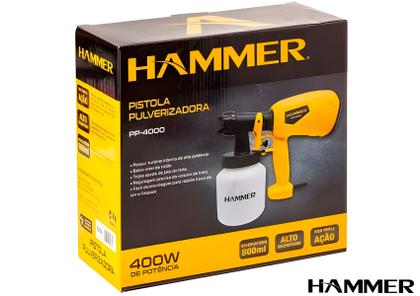 Imagem de Pistola Pintura Pulverizador Hammer 400w 500ml Gypp4000 Cor Amarelo 220V