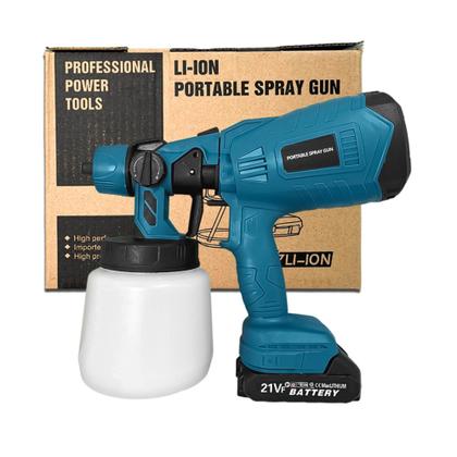 Imagem de Pistola Pulverizadora de Tinta Sem Fio Pistola de Pintura Portátil 1000ml Bateria de Lítio 21V
