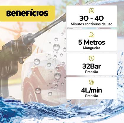 Pistola Vap Alta Pressão Portátil Lavadora Recarregável - Lava Jatos E Cia Imagem de Pistola Vap Alta Pressão Portátil Lavadora Recarregável