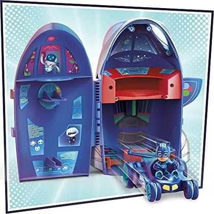 Imagem de PJ Masks 2-in-1 HQ Playset, Headquarters e Rocket Preschool Toy for Kids Ages 3 and Up, inclui Catboy Action Figure e Cat-Car Vehicle